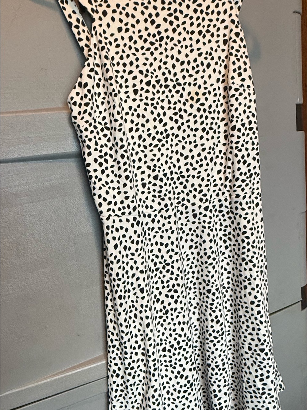 Iz Byer Black & White Midi Dress with Dalmatian Spot Print